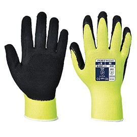 Portwest A340 High Visibility Grip Glove - Latex Foam Yellow, Large