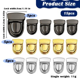 FFDHWU 15 Pieces Of Backpack Locks, Metal Bag Locks, Woven Bag Sealing Buckles, Handbag Locks, Diy Luggage Locks, Bag Accessories