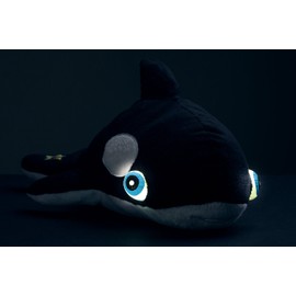 Joy ToyNight Buddies Oliver the Orca - 38 cm - Soft Plush with Light Up Eyes - Eyes Light Up When Pressed with On-Off and Auto-Off after 3 Minutes