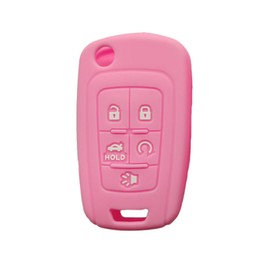 Key Fob Cover for Chevy GMC: 5 Buttons Key Fob Case Fit for Chevy Camaro Equinox Malibu Spark EV Impala Cruze Sonic Volt SS Sedan GMC Terrain Denali 2014-2020丨Remote Protector 13504199 (Pink)