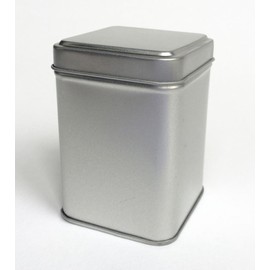 Silver 50 gram 8 centimeter square tin caddy
