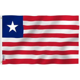 Anley Fly Breeze 3x5 Feet Liberia Flag - Vivid Color and Fade Proof - Canvas Header and Double Stitched - The Republic of Liberia Flags Polyester with Brass Grommets 3 X 5 Ft