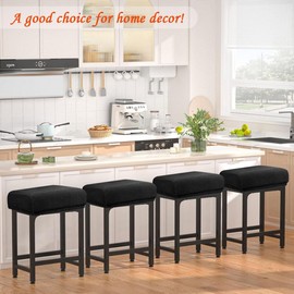 Levoberg Bar Stool Cover Rectangle Stretch Counter Height Barstool Slipcovers Rectangular Vanity Stool Cover Kitchen Counter Saddle Seat Cover for Wooden Metal Bench Set of 2 Black