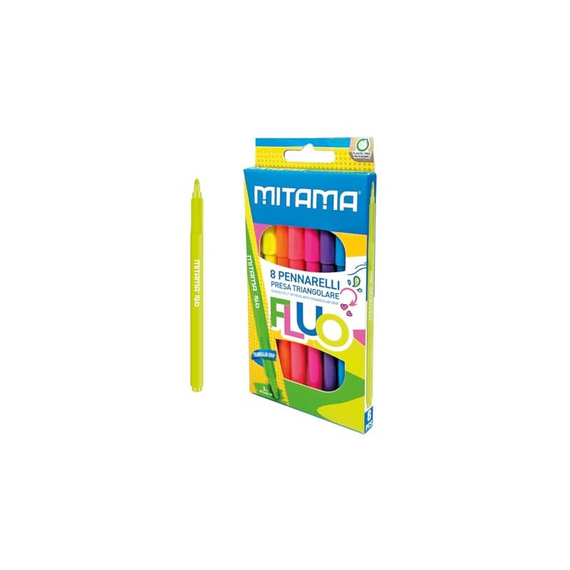 Mitama Fluo Felt Tip Pens - Case of 8 Felt