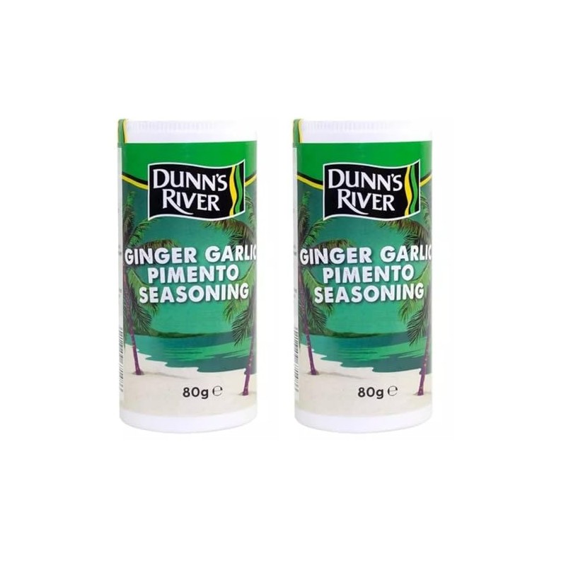 Dunns River Ginger Garlic Pimento Seasoning, 80g, Pack of 2