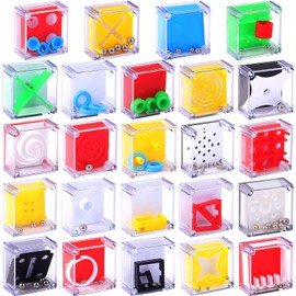 Sumind Mini Maze Cube Puzzle Box Pack of 24, Balance IQ Maze Game 1.5 Inch 3D Brain Teaser Ball Ideal Prizes Gifts Puzzles Party Favor Games for Mind Challenge Gifts