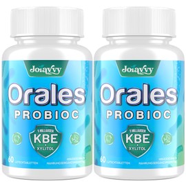 Joiavvy Orale Probioc 11 Milliarden KBE für die Mundflora, 7-in-1 Probioc Lutschtabletten mit BLIS K12 & M18, Schnell Löslich, Zuckerfrei, Natürlicher Minzgeschmack (60 Stück (2er Pack))