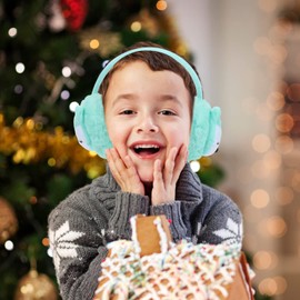 BESPORTBLE Earmuffs Winter Warm Ear Warmers Beautiful Plush Earmuffs Furry Ear Covers Ear Protection for Cold Weather Boys Girls Christmas New Year Gift Lake Blue Wrinkle, Blue sea