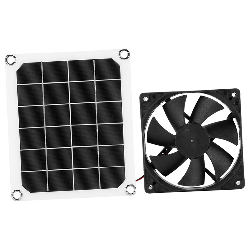 6V 10W Outdoor Solar Power Panel Exhaust Fan USB Charging