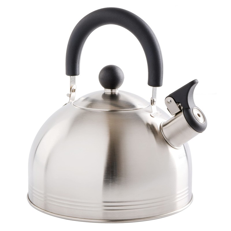 Mr. Coffee Carterton Stainless Steel Whistling Tea Kettle – 1.5-Quart