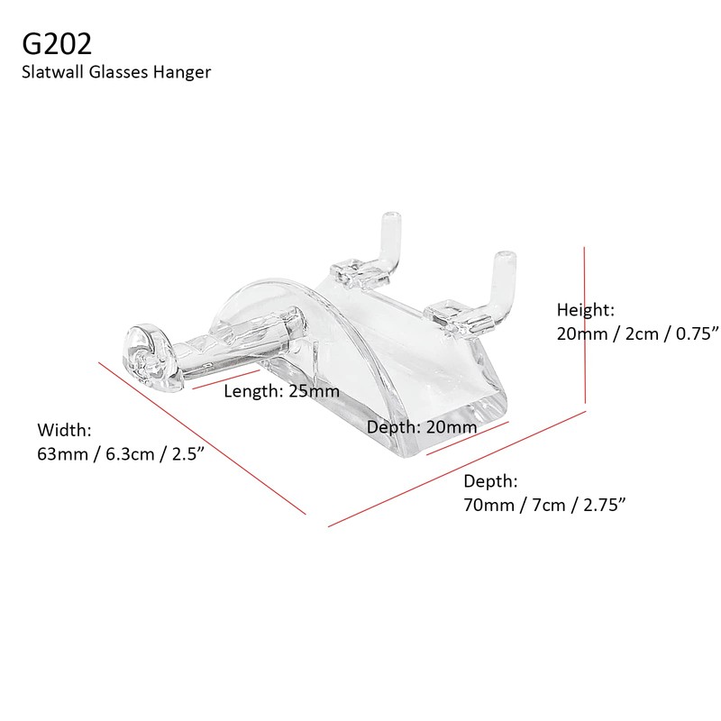 Display Stands Slatwall Glasses Hanger Hook - For Opticians, Sunglasses,