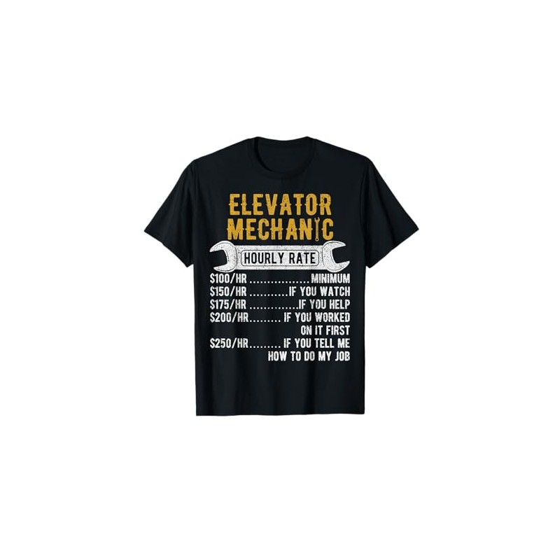 Elevator Mechanic Maintenance Rate Technician T-Shirt