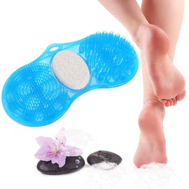 Foot Scrub Acupressure Massager, Bath Slip Mat, Pumice Stone Exfoliating Foot Cleaner