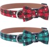 Christmas Dog Collar with Dog Bow Tie Removable Dog Collar