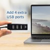 ewent 4 Port USB 2.0 Hub - Black, EW1123