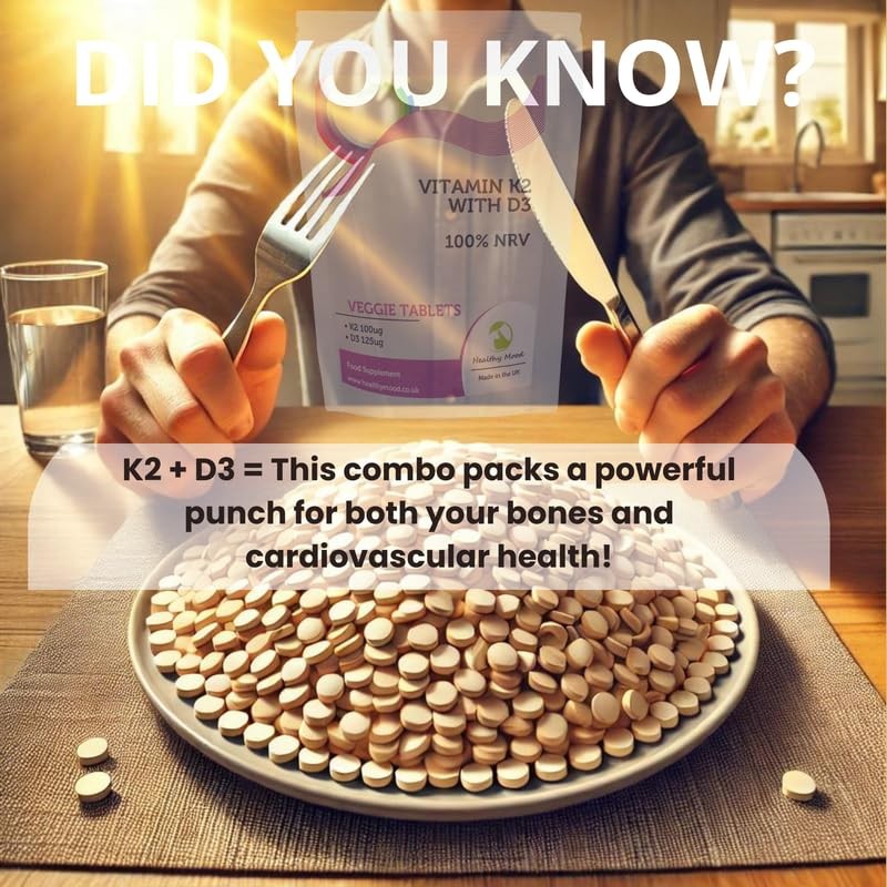 Vitamin K2 100µg with D3 125µg Tablets – High-Potency Bone