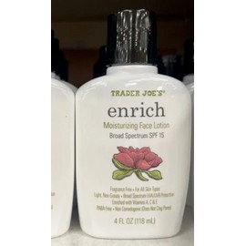 Trader Joe's Enrich Moisturizing Face Lotion Broad Spectrum SPF 15, 4 fl oz.