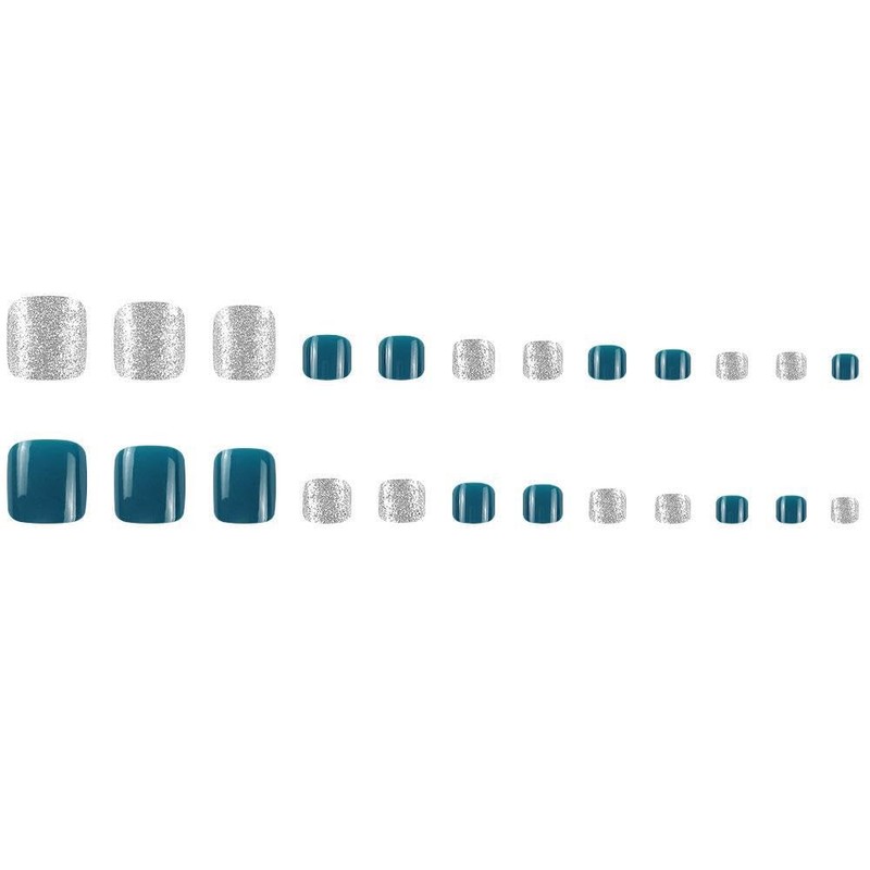 AiMMei Nail Tips, 24 Pieces Foot Nails, Easy Toenail Tips,