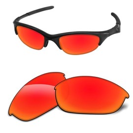 1.6MM Replacement Lenses Compatible With Oakley Half Jacket 63mm Sunglasses, Anti-Scratch and Impact Resistant (Orange Red Mirrored)