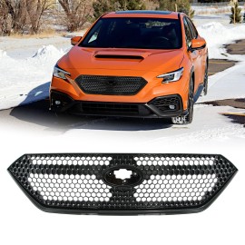 unbranded Front Bumper Grille Grill for 2022-2023 Subaru WRX STI Sport Full Gloss Black