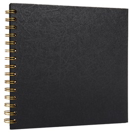 Hiwhy Scrapbook Album 10" x 10" Memory Book Hardcover Kraft Paper Photo Album Scrapbook Supplies for Travel, Family, Wedding, Anniversary, Sparkling Black