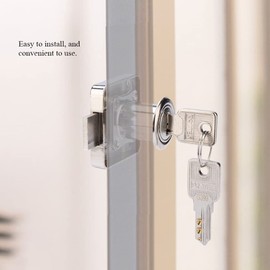 Cylinder Cabinet Drawer Lock Zinc Alloy Cabinet Deadbolt Lock Square Screw Fixed Furniture Safety Lock with 2 Keys for Household Office (138-32)
