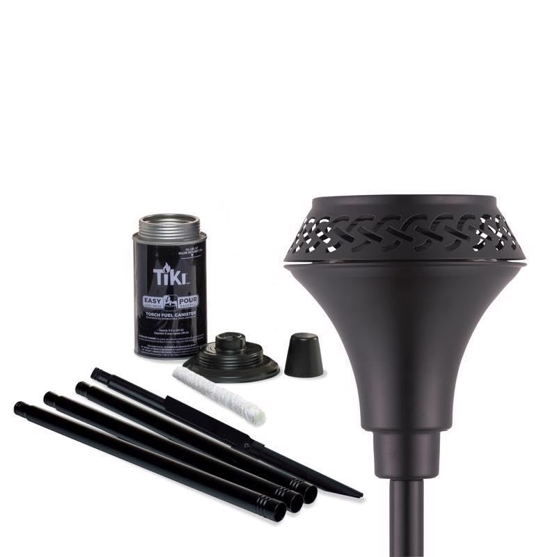 TIKI Island King 65" Metal Outdoor Torch – Weather-Resistant, Decorative