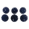 6 Jet Glass Black Buttons 3/4'' (17mm) for Dress and