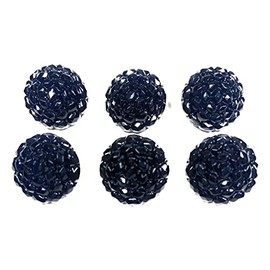 6 Jet Glass Black Buttons 3/4'' (17mm) for Dress and Suits