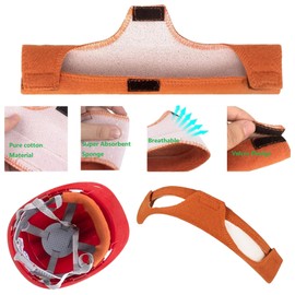 Hard Hat Sweatband Bands, Cotton Hard Hat Liner,Reusable Sweatband for Hard Hat & Welding Helmet, Antiperspirant Belt Air Cushion Sweatband Helmet Comforter Pad（10 Pack）…