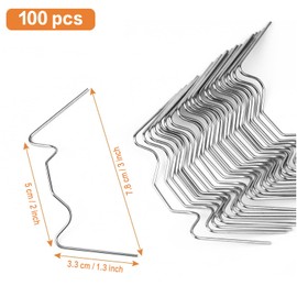 100 pcs Greenhouse Glass Clips, Green House Clips for Glass Pans, Garden Greenhouse Glazing Fixing Clips, Stainless Steel Glazing Clips for Glass House Panels(100 W Glazing Clips)