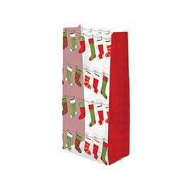 100 PK, Hanging Stockings Cello Bags, 5 x 3 x 11" for Christmas & Holiday Packaging