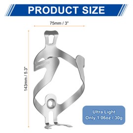 sourcing map Bike Water Bottle Holder Lightweight Alloy Universal Bicycle Bottle Cages Cycling Cup Holder with Screws for MTB Mountain Road Gravel, Silver