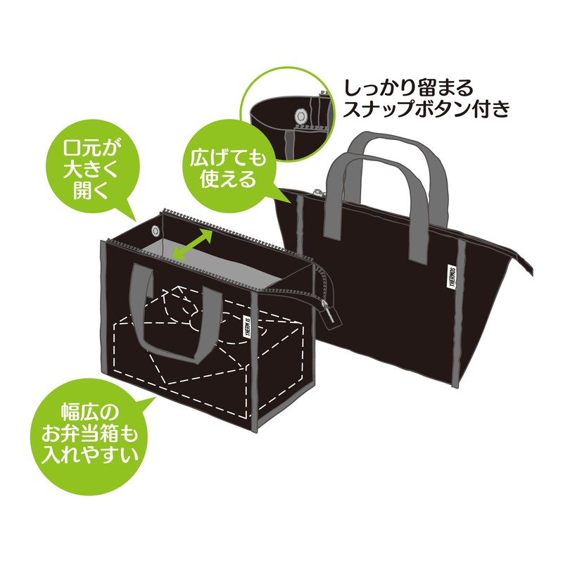 Thermos RFC-002 BK Insulated Lunch Bag, 2 L, Black