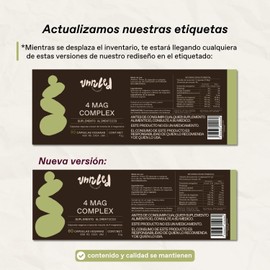 Unruled - 4 Mag Complex | Magnesio Complex con 4 magnesios: Citrato, Glicinato, Treonato y Malato de Magnesio | 1,700mg por Porción | 60 Cápsulas Veganas de 850mg | 100% Natural y Sin Rellenos | Suficiente para 1 mes