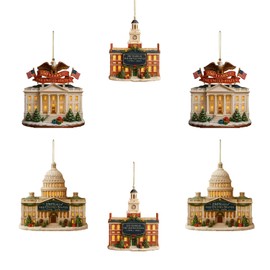 6 Pcs USA 250th Anniversary Ornaments 2D Acrylic Patriot Memorial Ornament Unique 250 Years of The United States Commemorative Hanging Decor for Christmas Tree 2026 Independence Day Hanging Ornaments