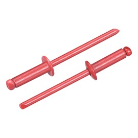 sourcing map 100Pcs 5/32"x1/2" Aluminum Dome-Head Blind Rivets, Open-End Type Blind Rivets for DIY, Sheet Metal, Automotive Repairs, Furniture, Boat, and Duct Work (Red)