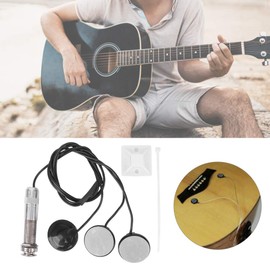 CYSFETENA 6.35 mm Socket Guitar Piezo Pickup, Pickup Guitar with 3 Sensors, Easy Installation Pickup Acoustic Guitar for Acoustic Guitar, Ukulele, Mandolin