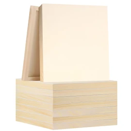 TANEMUDO 9 Pcs Wood Panels 12 x 12 Inch Craft Wood Canvas Boards Panels Unfinished Wooden Boards for Painting, Crafts, Acrylic, and Oil Art DIY Projects