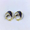 Enamel Twisted Hoop Earrings for Women French Buckle Vintage Earrings