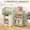 HIDODO 3 Tier Metal Utility Cart, Rolling Storage Cart with
