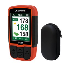 CANMORE HG200 Golf GPS Handheld & Case - Full-Color Display with 41,000+ Essential Golf Course Data and Score Sheet - Water Resistant, Orange