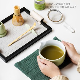 Tea Set Matcha Set for Beginners, Bamboo Chasen, 100 Bonds Chasen, Chasen Restoration, Rice Bowl, Chashaku, Tea Dish Set, Matcha Whisk Set, Matcha Green Tea Set (Green Tea)