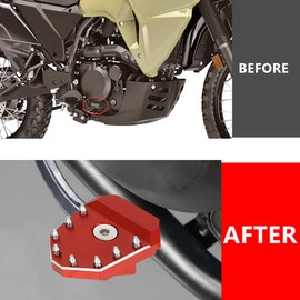 KLR650 Motorcycle CNC 3D Brake Pedal Red Rear Foot Extension Pedals Motorcycle Rear Pedals Footbrake Lever Pedal Enlarge Extension Pad Aluminum Alloy Compatible With KLR650 2008-2025