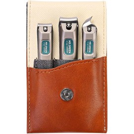 MR.GREEN Solingen Nail Clippers, Set of 3, Stainless Steel Nail Clippers Manicure Set, with High-Quality Leather Case, High-Quality Nail Clipper