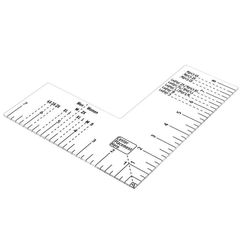 Sarini Tshirt Ruler Guide for Vinyl Alignment,Left Chest, Tee Measurement