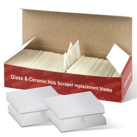 SIRALMNO 50 PCS Premium Carton Steel Replacement Blades for Glass & Ceramic Hob Scraper, Scraper&Razor Blades for Window, Floor,Oven,Cooktop Sticker Remover Scraper, Single Edge Blades,Silver.