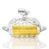 MKLZ Glass Butter Dish with Lid, Clear Cheese Dish with