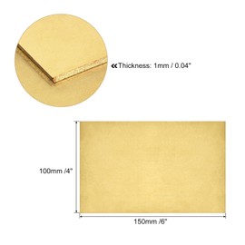 TA-VIGOR 1Pcs H62 Brass Sheet, 150mm x 100mm x 1mm Metal Sheet Brass Plates for DIY Crafts, Electrical, Repairs, Industry