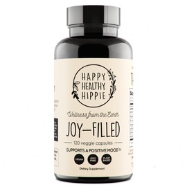 Joy-Filled Mood Support Supplement - 7 Herb Complex w/St. Johns Worts (120 Ct) | Stress Relief Supplement with Rhodiola Rosea, Eleuthero | Helps Calm The Mind & Body | 100% Plant-Based Happy Pills